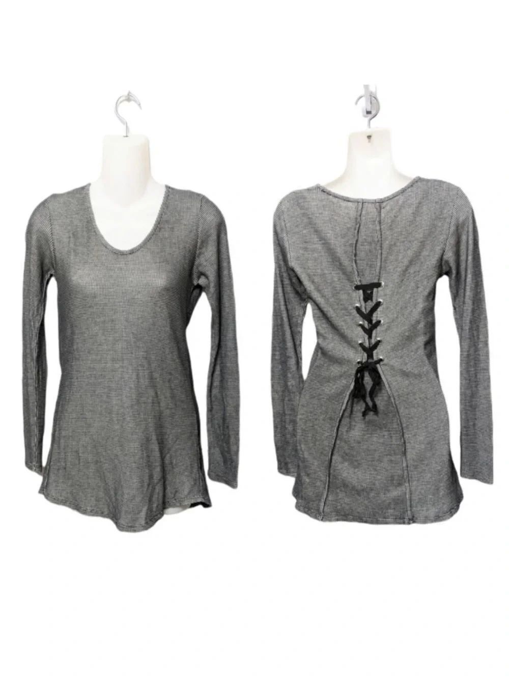 NWT INDIGENOUS Organic Cotton Waffle Tie Back Pullover XS